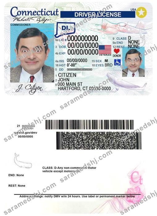 USA Connecticut driving license